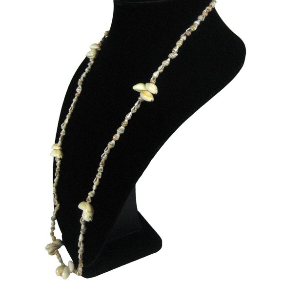 Seashell Necklace  34 In Strand Beaded Shell Beach Sea Ocean Shells NO CLASP - Picture 4 of 7